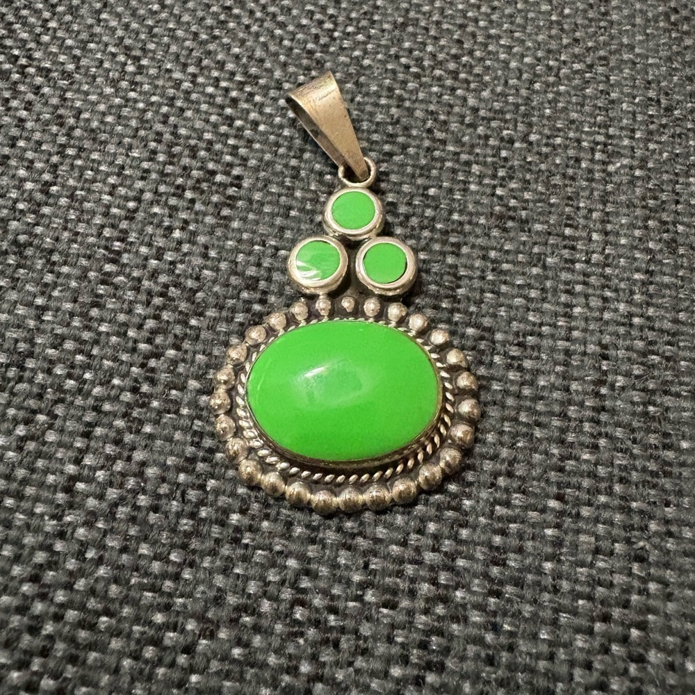 Sterling green pendant